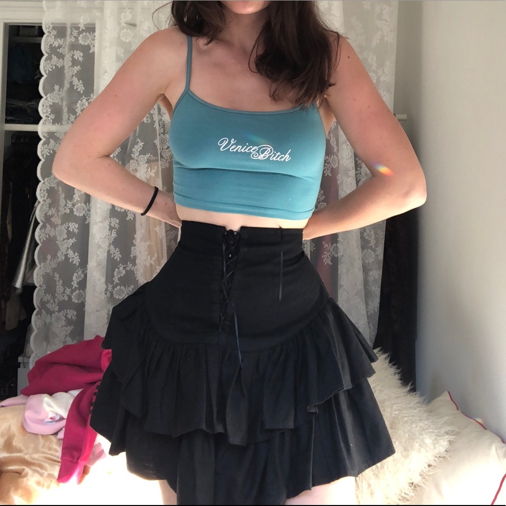 VINTAGE BLACK CORSET SKIRT